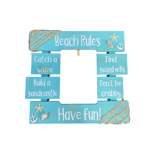 Beach Rules Pallet Style Picture Frame