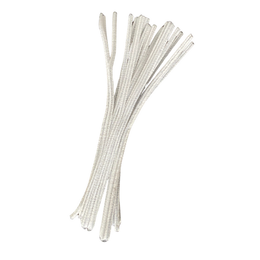 Chenille Pipe Cleaners - White