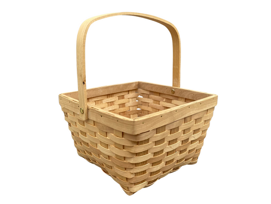 Natural Chipwood Basket with Handle