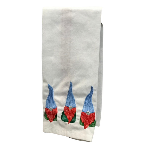 Christmas Gnome Embroidered Kitchen Towel
