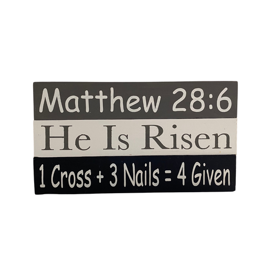 Easter He Is Risen Mini Stick Signs - Set of 3