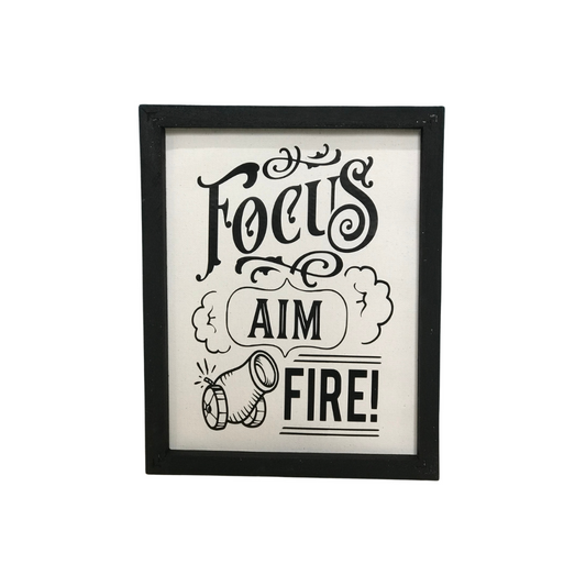 Focus Aim Fire Funny Bathroom Sign