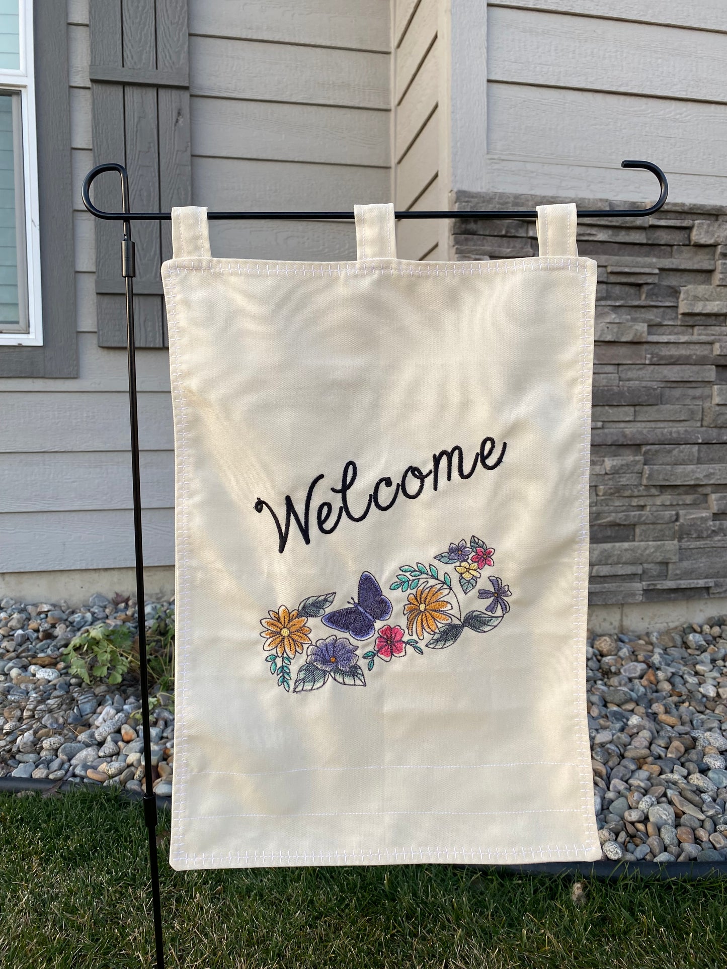 Garden Flag - Butterfly Welcome