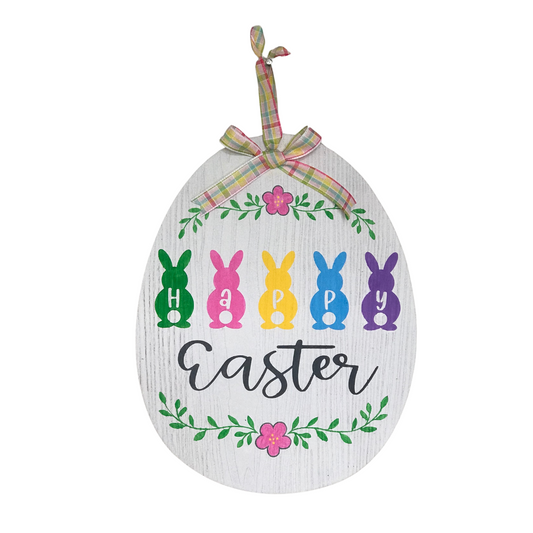 Happy Easter Egg Shaped Sign