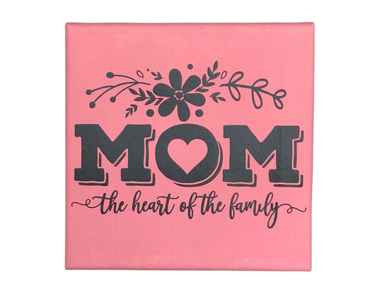 Mom, Heart of the Family Canvas Sign