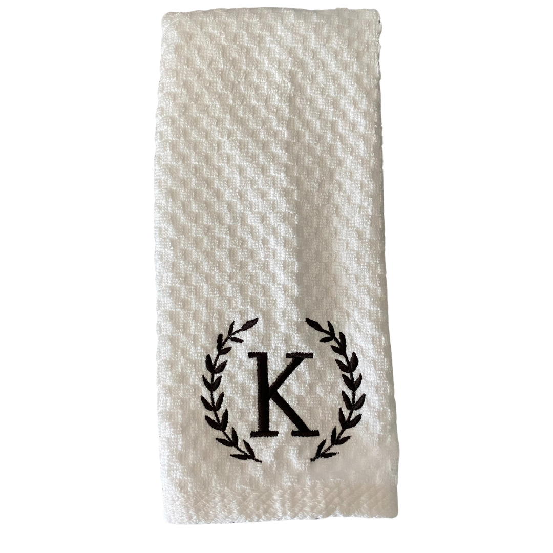 Embroidered Monogram Kitchen Towel