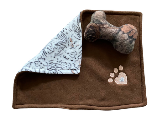 Pet Blanket and Toy Set - Brown