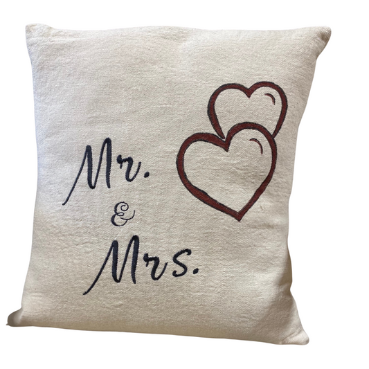 Mr. and Mrs Canvas Pillow Cover