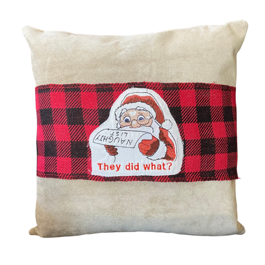 Santa Naughty List Pillow Wrap