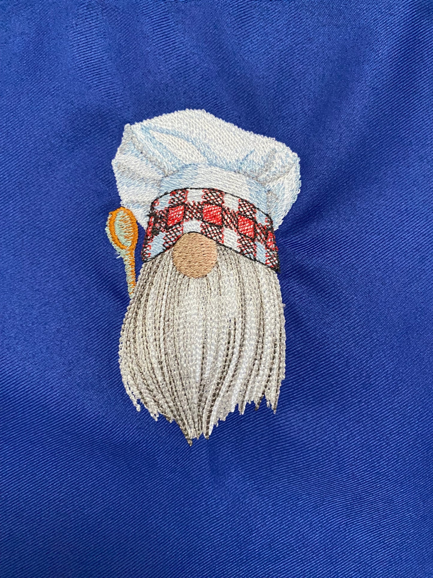 Chef Gnome Embroidered Apron - Red Checkered
