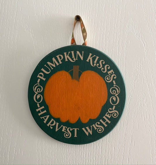 Pumpkin Kisses & Harvest Wishes Sign