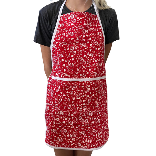 Red Floral Apron