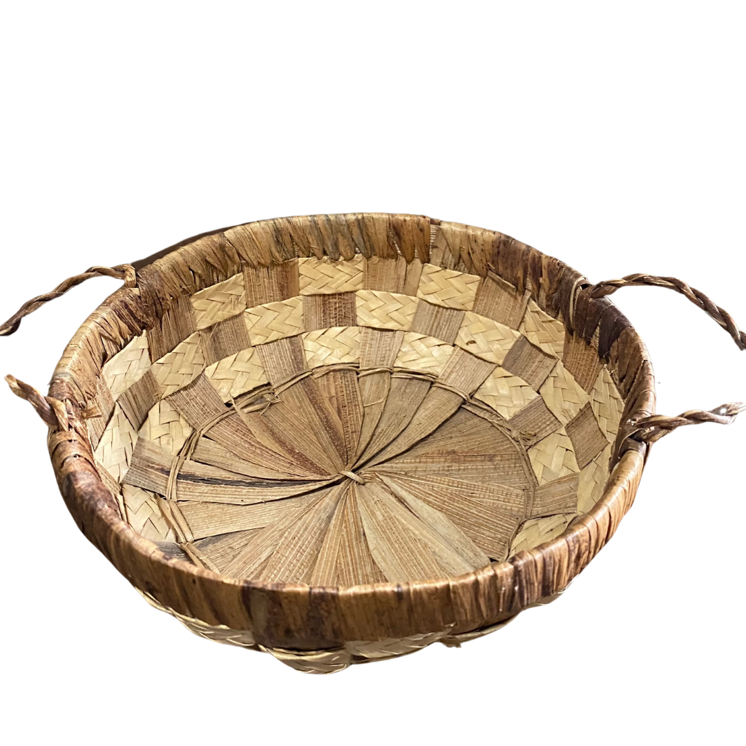 Brown and Natural Woven Basket