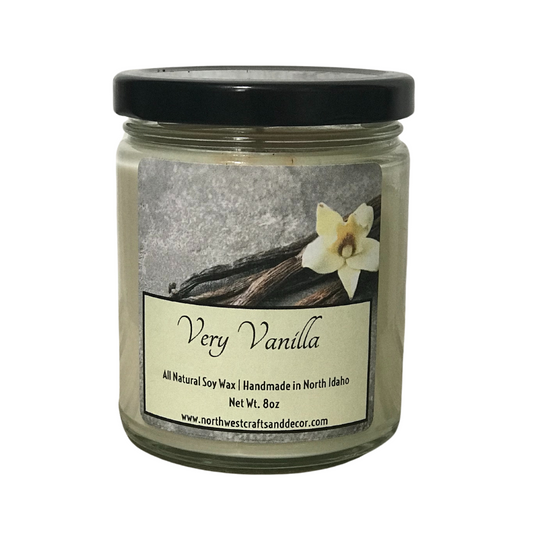 Very Vanilla Scented Soy Wax Jar Candle