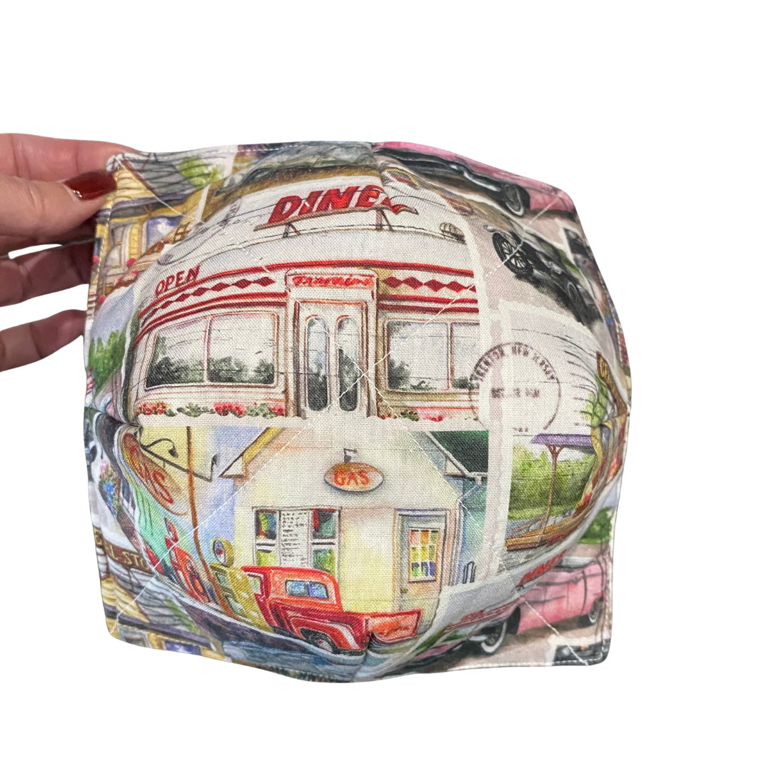 Vintage Cars and Diner Bowl Cozy
