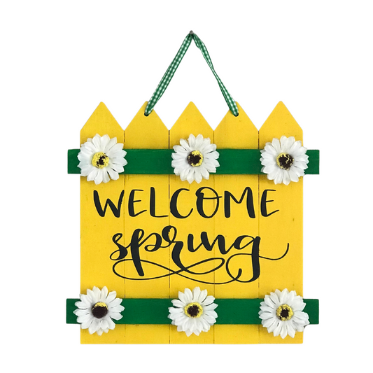Welcome Spring Picket Fence Sign
