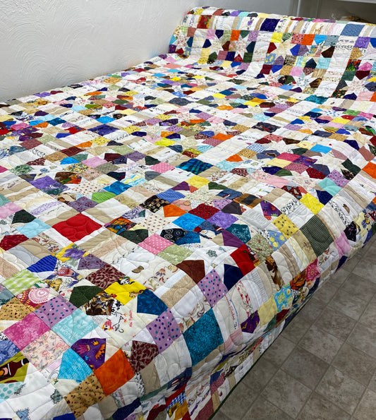 Wonky Wishes Scrappy Star Quilt
