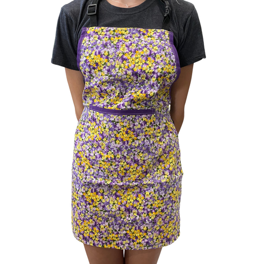 Yellow and Purple Pansy Apron