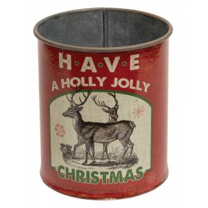Holly Jolly Christmas Metal Can