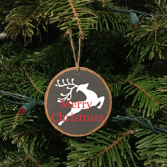 Christmas, Christmas ornament, rustic wood ornament, ornament exchange, wood slice ornament, merry christmas, reindeer
