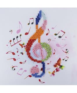 Have fun bringing this 8x8 treble clef diamond arts project together. The kit contains everything you need to make this music themed project. Beginner level for 13 years and up. Leisure Arts.