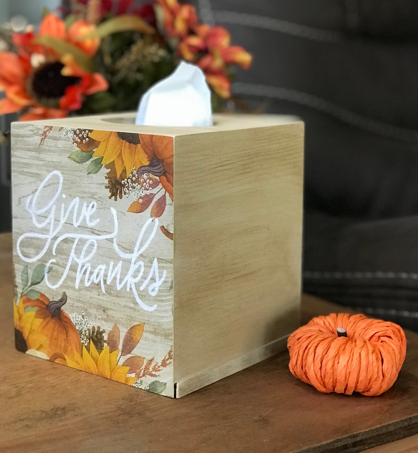 Give Thanks Tissue Box Cover