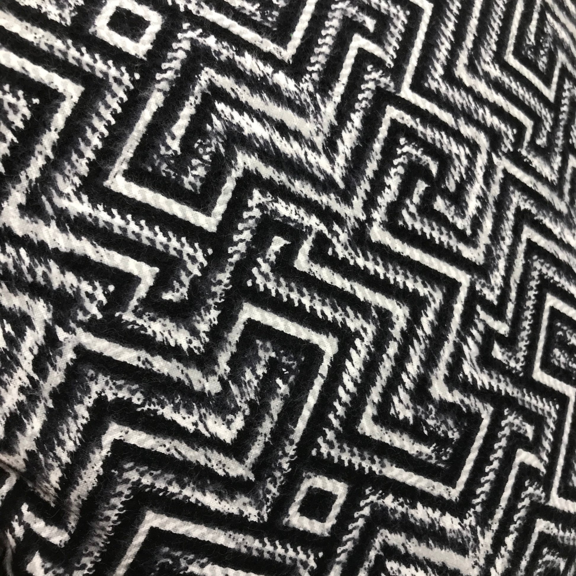 pillow cover, 18x18, black and white, handmade, envelope cover, zig zag pattern, flannel