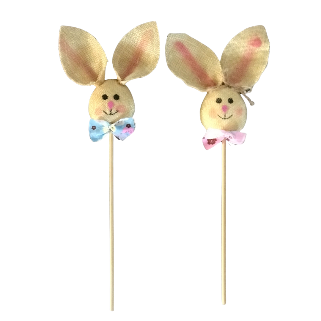 Burlap Easter Bunny Picks