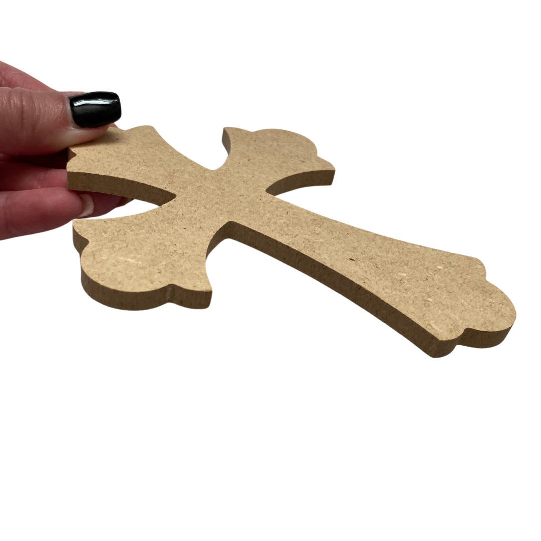 Unfinished Wood Cross 6 inch (Style 12)