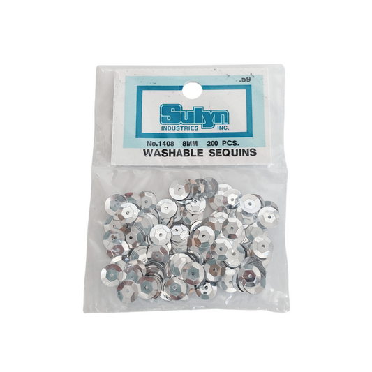 Washable Silver Sequins 8mm