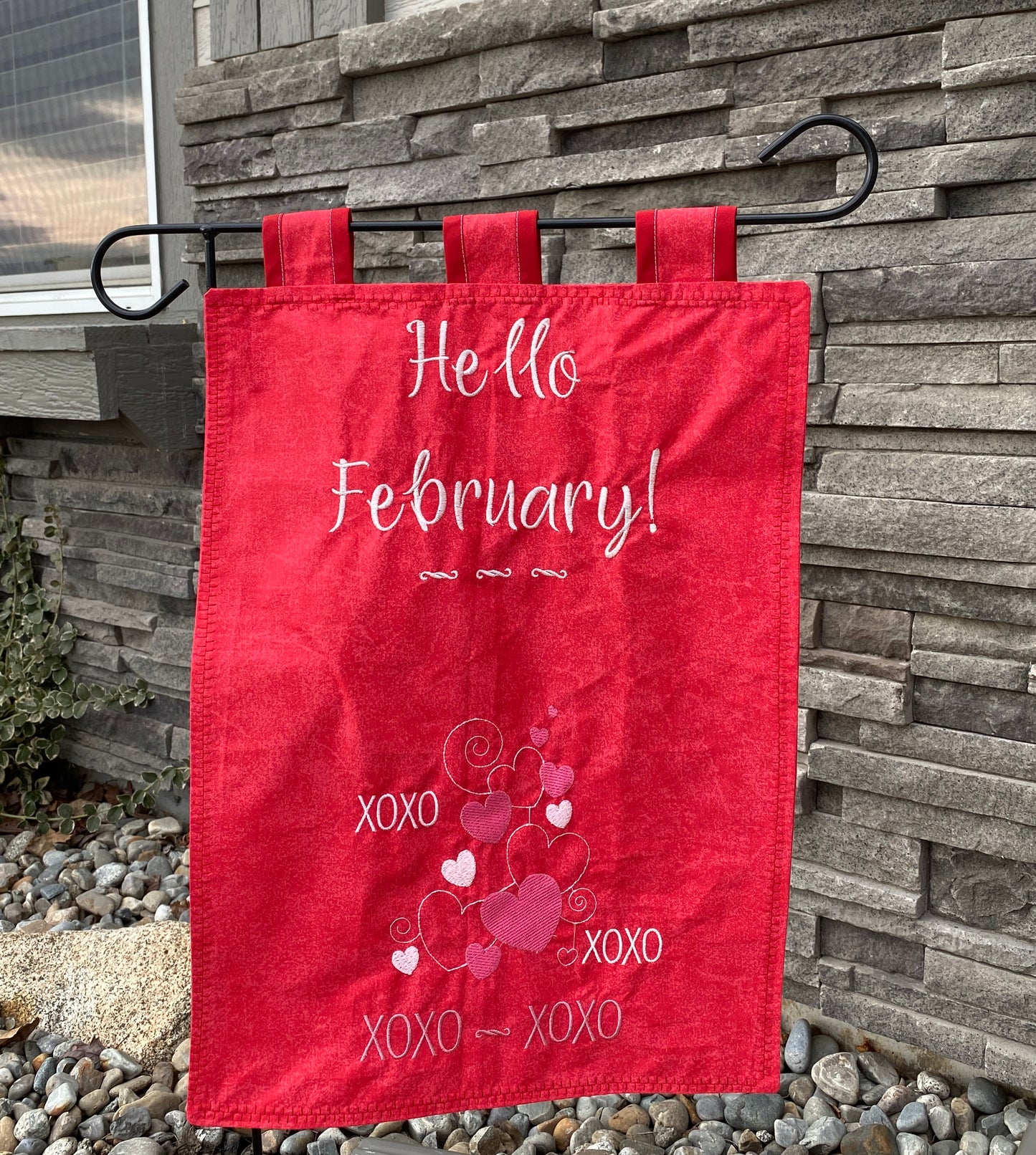 Garden Flag - Hello February