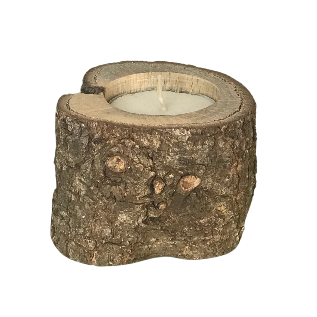 Rustic Oak Tree Candle Holder