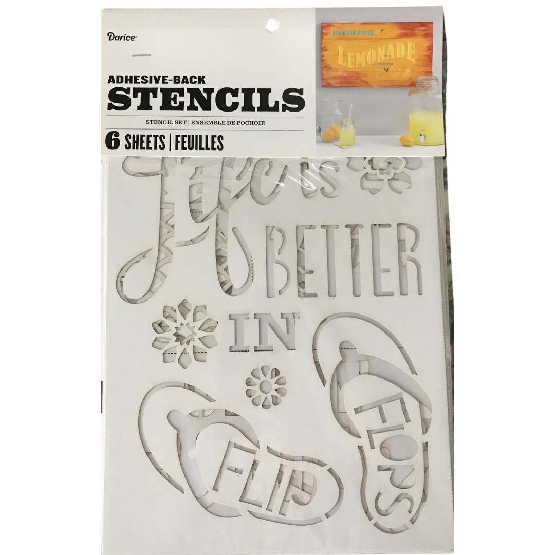 Summer Fun Adhesive Back Stencils