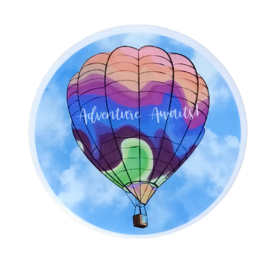 Adventure Awaits Hot Air Balloon Sticker