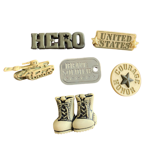 Military Hero Button Embellishments
