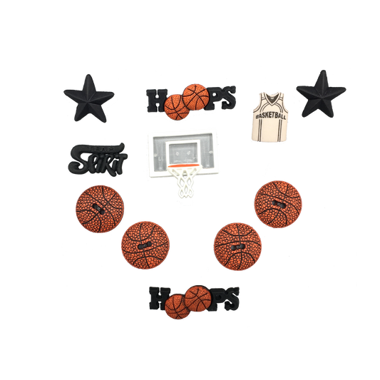 Basketball Button Embellishments