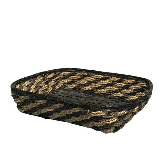 Black and Natural Woven Basket