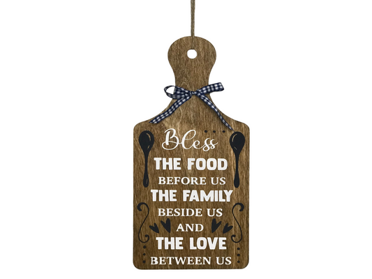 Bless The Food Before Us Cutting Board Sign