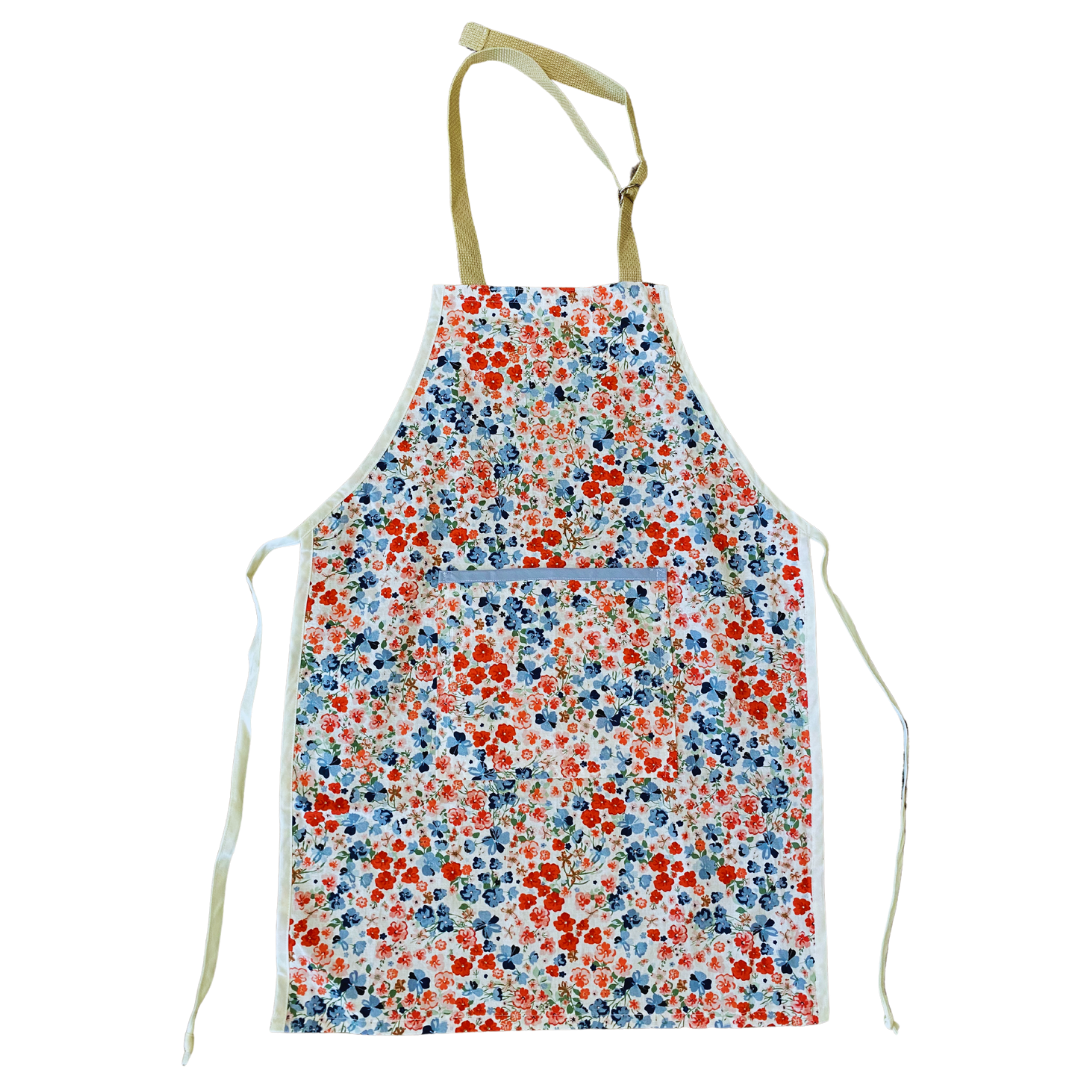 Blue Poppy Floral Apron