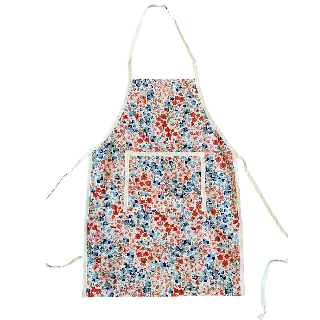 Blue Poppy Floral Apron