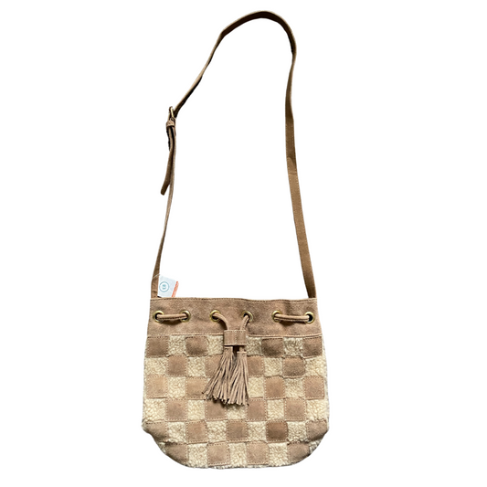 Earthbound Leather and Faux Fur Checkered Purse