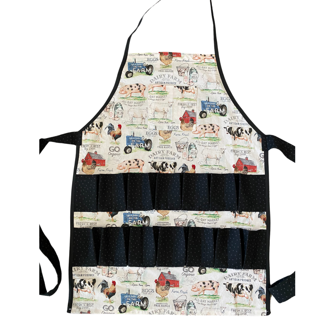 Dairy Farm Theme Egg Collecting Apron