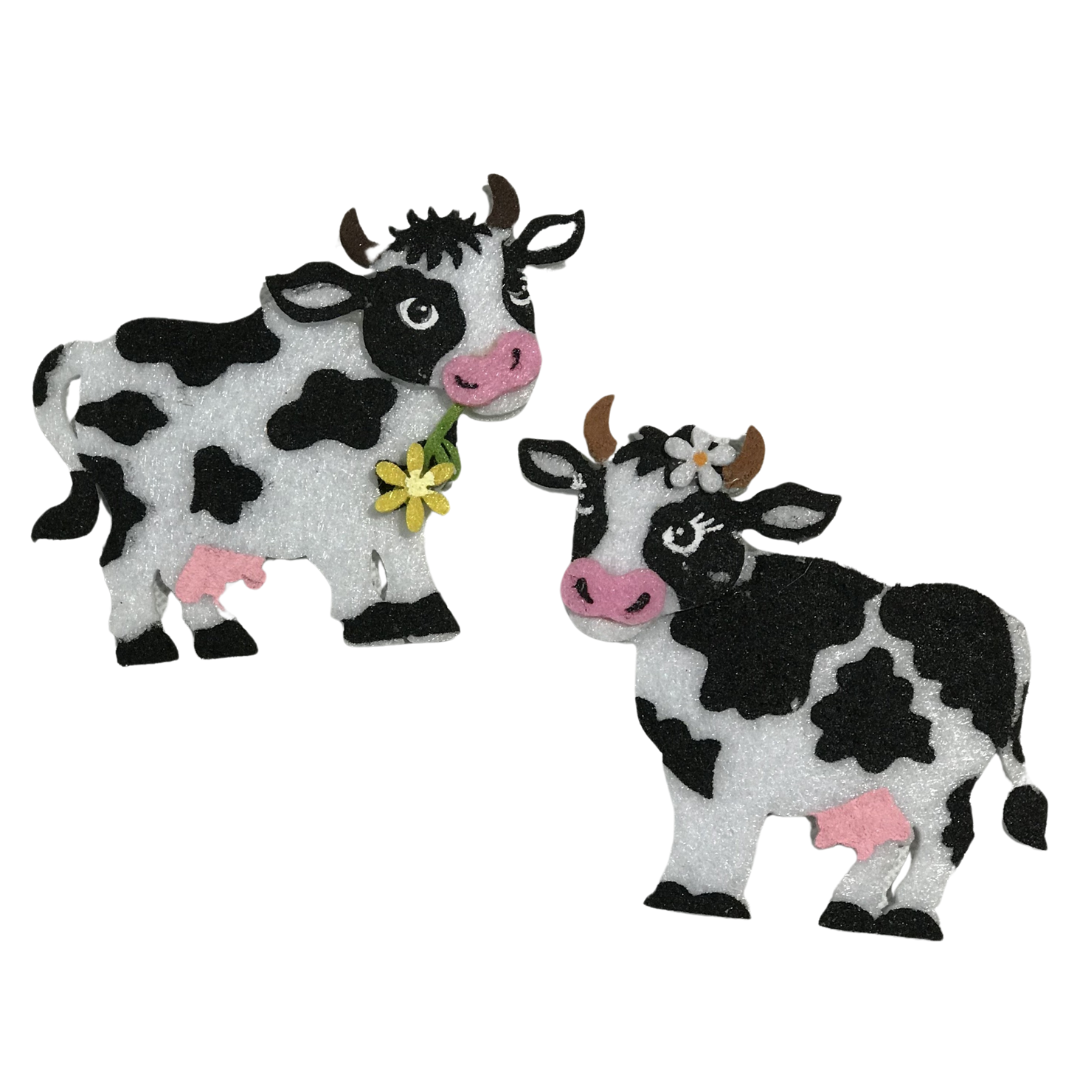 Cow Shaped Felt Animal Stickers