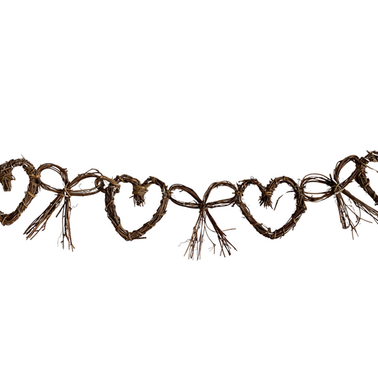 Grapevine Heart and Bow Garland