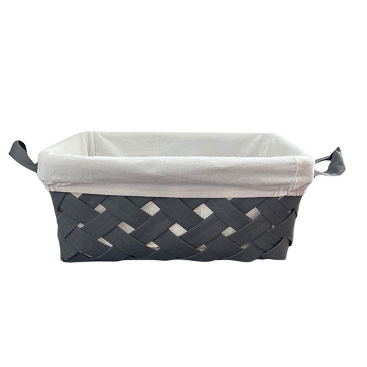 Gray Woven Basket with Liner