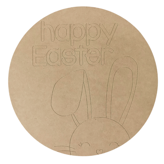 Happy Easter Paint by Line Wood Cutout
