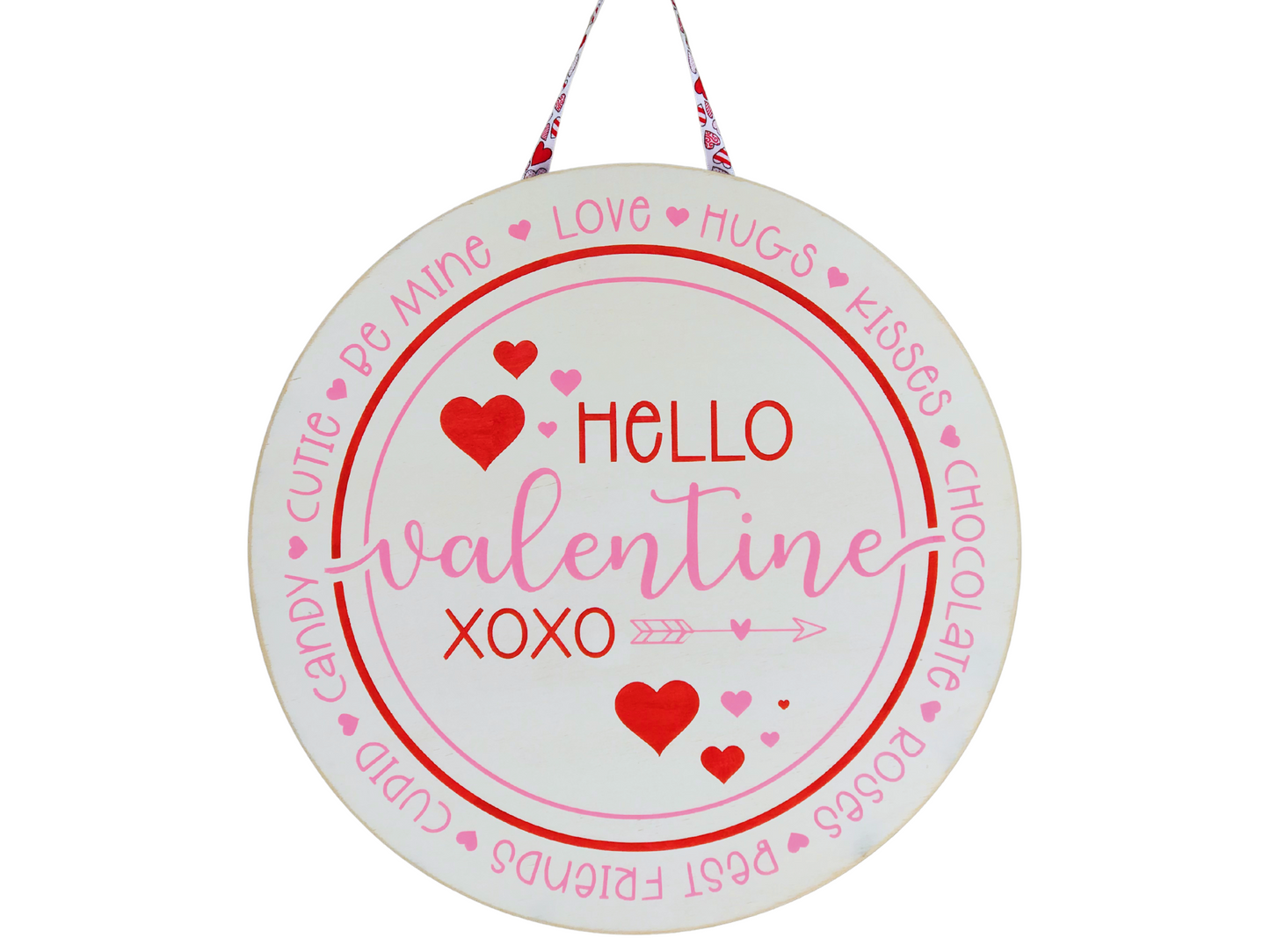 Hello Valentine Round Sign