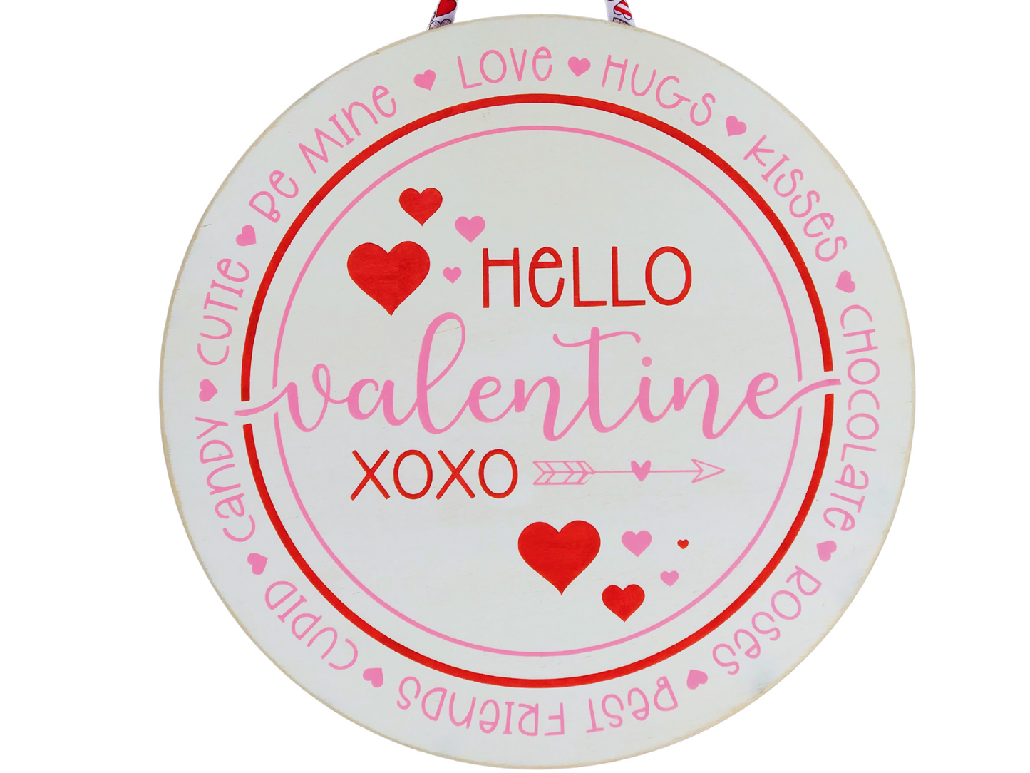 Hello Valentine Round Sign