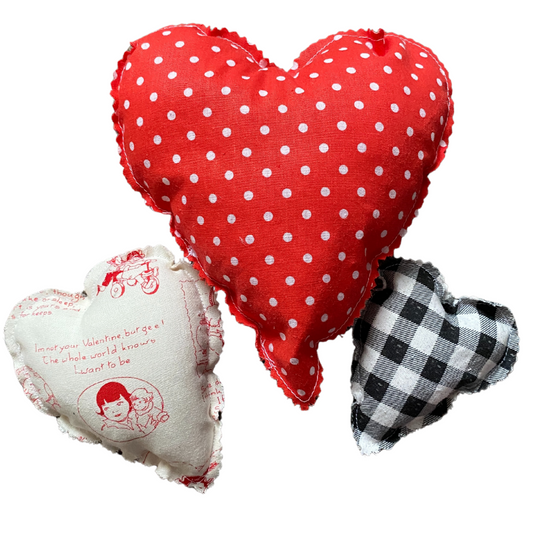 Mini Valentine Fabric Heart Pillows