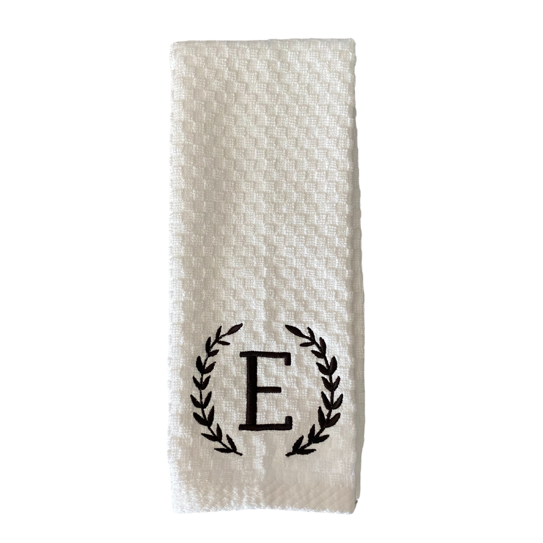 Embroidered Monogram Kitchen Towel